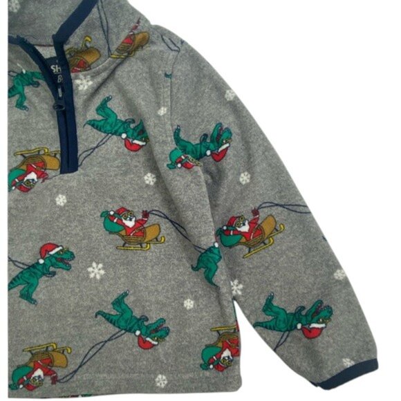 OshKosh B'gosh Holiday Dino Half-Zip Pullover size 3T - Picture 3 of 8